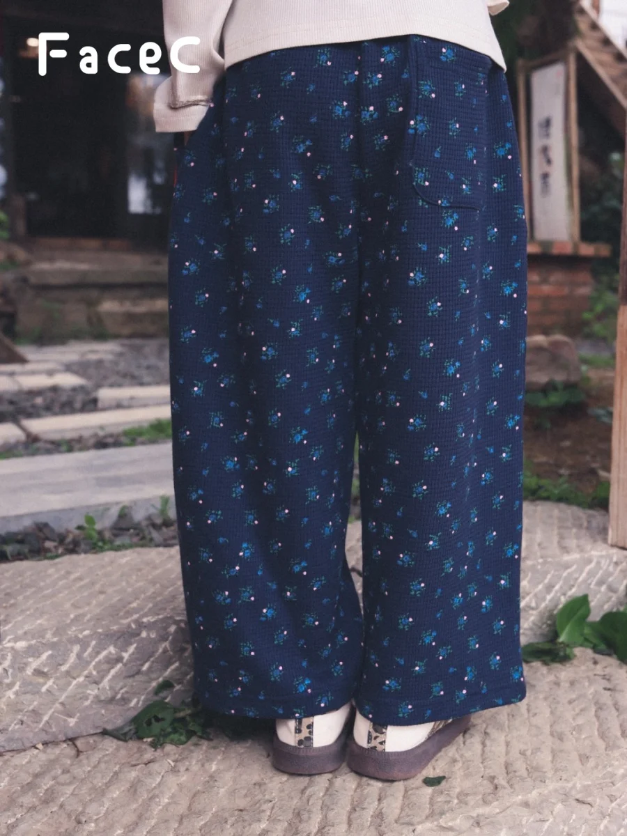Outdoor Camping Girls Loose Straight Leg Pants Soft Polyester Cotton Blend Spring Autumn New Style Wide Leg Trousers