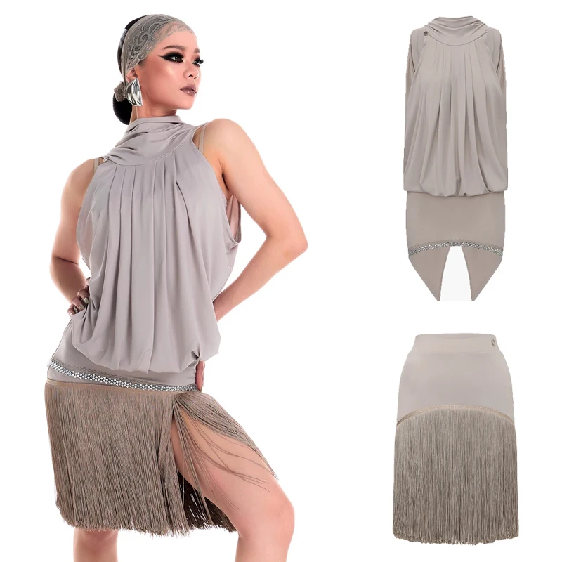 

DUYQ Одежда для выступлений по латиноамериканским танцам для взрослых, женская одежда для румбы и бальных танцев, костюмы для соревнований, сценические наряды SL15238