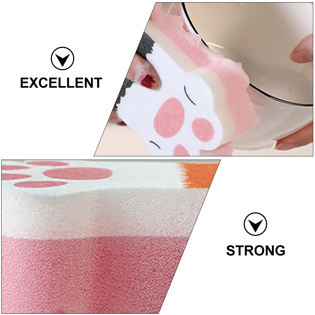 

3pcs Cat Claw Thickened Cleaning Dishwashing Sponge Non-Woven Sponge Cloth Lightweight Quick-Drying Odor Resistant Kitchen