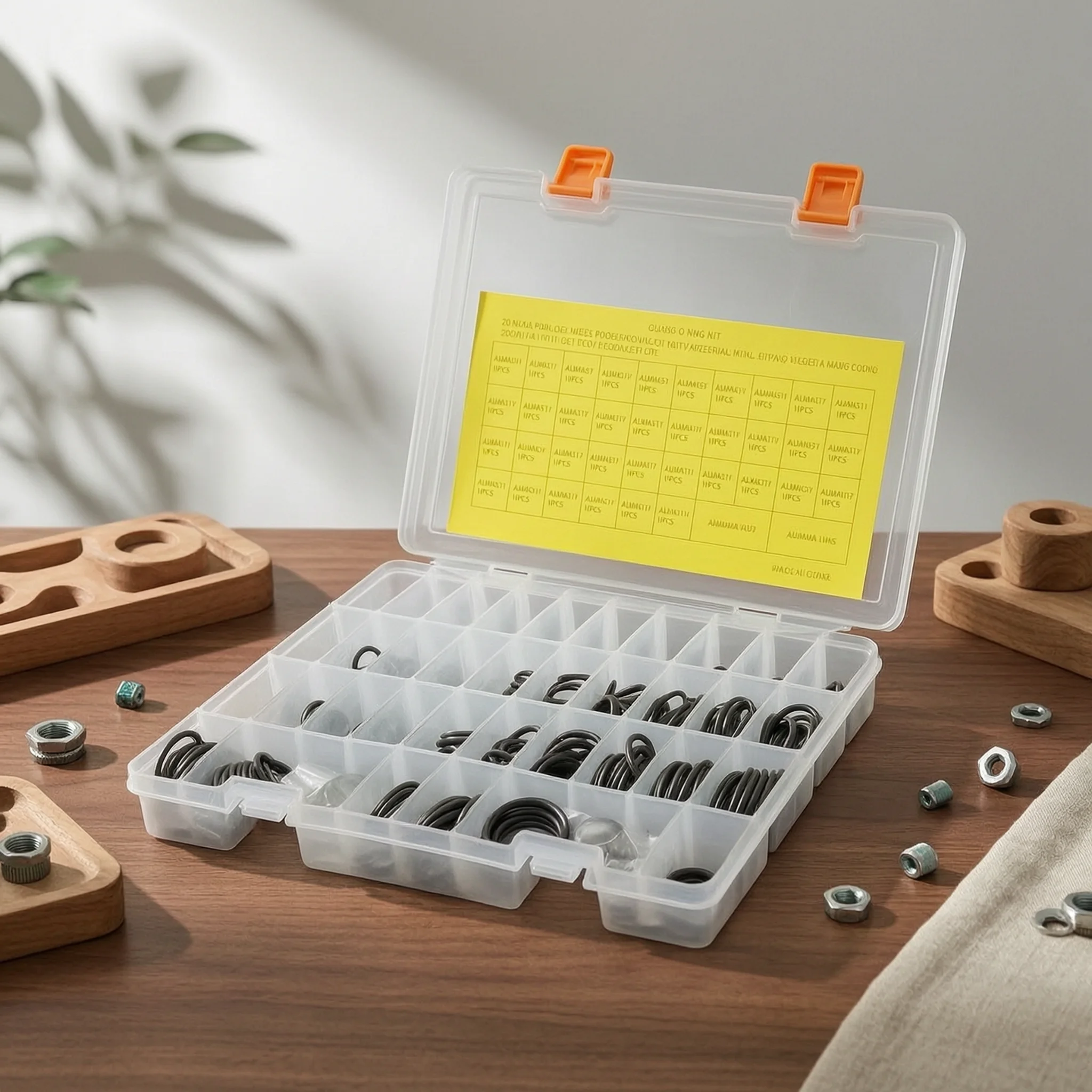O Ring Assortment Kit Storage Case Transparent Compartment Organizer Box with Dividers for Plumbing and Mechanic Tasks