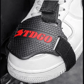 TDGO オートバイ靴カバーガードオートバイギアシフトパッド調節可能な耐久性のあるブーツプロテクター滑り止めギアシフター