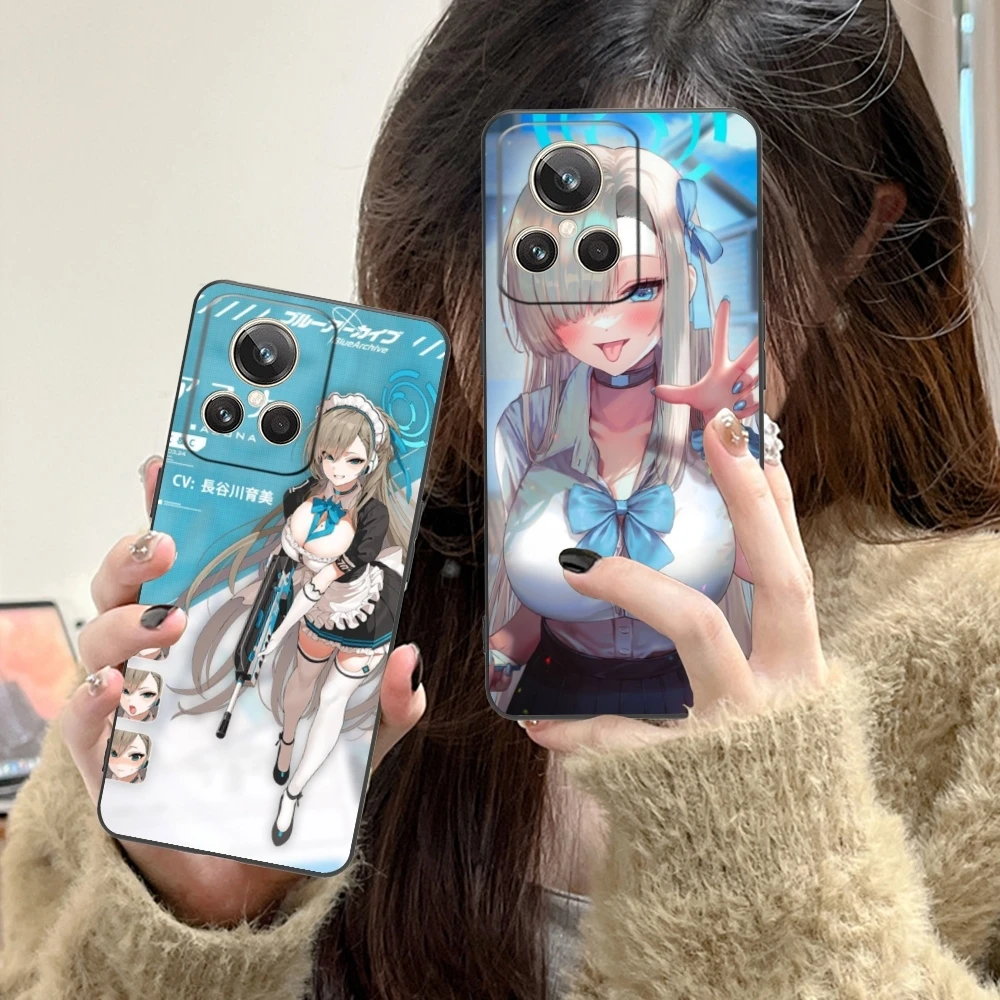 Blue Archive Asuna Mobile Cell Phone Case for Realme GT 2 9i 8i 7i Pro X50 X2 C35 C21 C20 C11 C3 Black Soft Phone Cover Shell