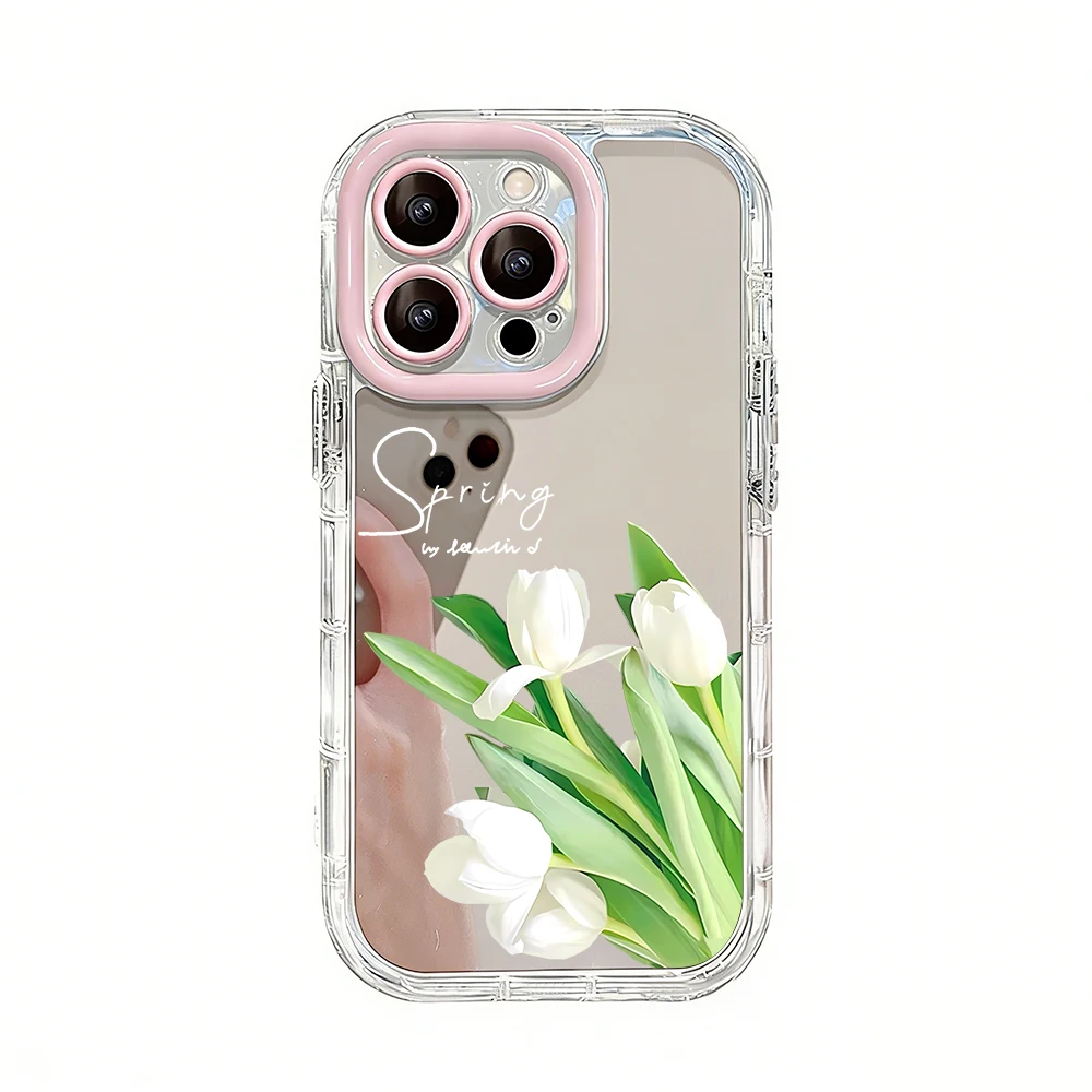 Tulpenblumen Air Cushion Spiegel Handyhülle für iPhone 17 15 14 16 Pro Max 13 12 11 Pro X XR XS MAX 7 8 Plus 17Air Modische Hülle – Detail 14