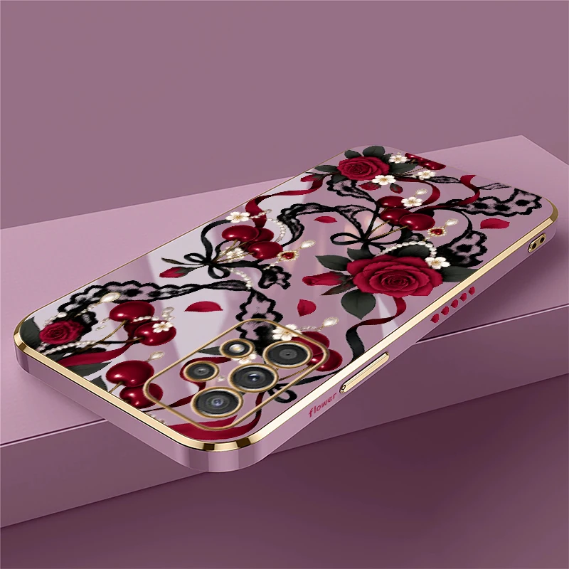 Flower Butterfly Phone Case For Samsung Galaxy A57 A55 A54 A53 4G 5G A52 S A73 A72 A51 A71 4G A70 Shockproof Silicone Cases Etui