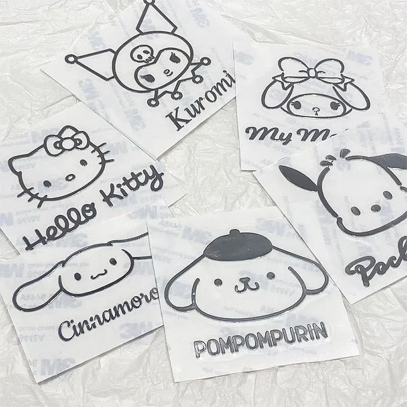 Sanrios Olá Kitty adesivo impermeável, Kuromi bonito dos desenhos animados Melody Pochacco adesivo decorativo, Ins Estilo, novo, simples