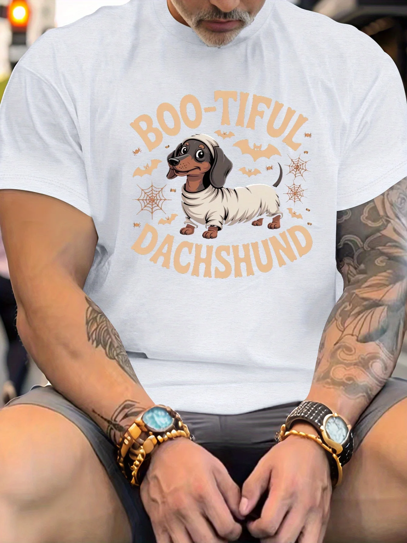 تي شيرت الهالوين للرجال - تي شيرت ملابس الراعي الألماني الممتع، زي الهالوين للرجال #1