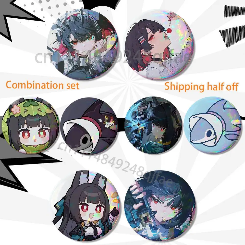 Halloween Bash Ellen Joe ZZZ Miyabi 2 piece set Pins Creativity Printed Pictures Text Metal Lapel Badges Brooches Jewelry Gift