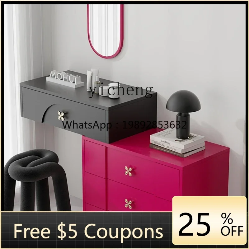 

small dresser wall hanging dressing table small apartment bedside table pink