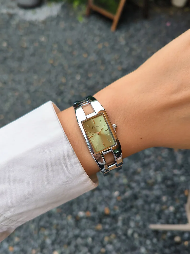 ساعة نسائية على شكل سوار فاخرة ومتطورة، تصميم مربع عصري ومتعدد الاستخدامات، 2026 ساعة كوارتز نسائية جديدة. #6