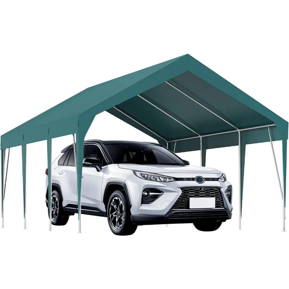 

13x20FT Industrial-Strength Portable Carport, Waterproof Outdoor Canopy Shelter with Sturdy Steel Frame, Adjustable Height for V