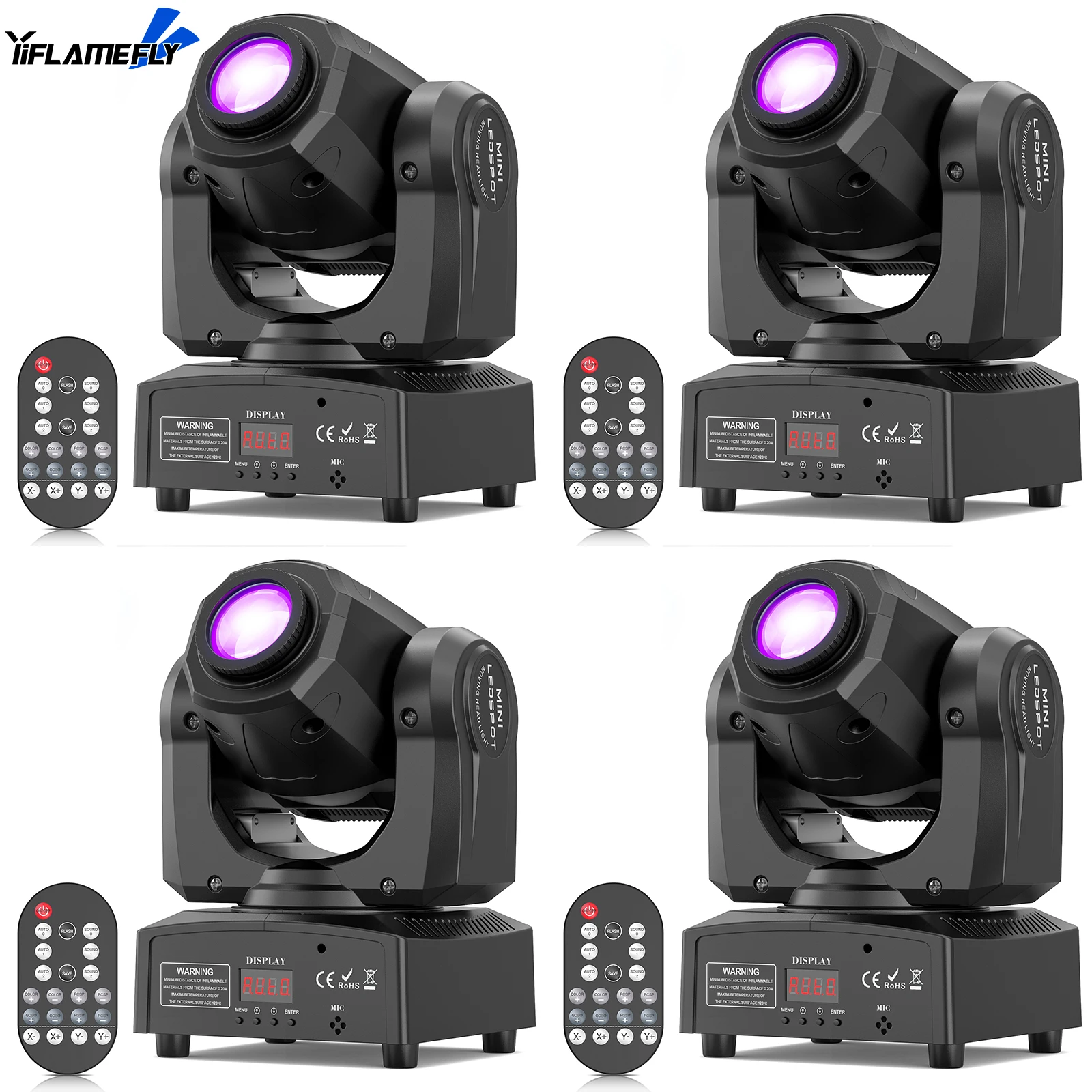 

Yiflamefly 4 шт. 100 Вт светодиодный светильник с эффектом Stgae, движущаяся головка с дистанционным управлением DMX для свадебного концертного клуба, КТВ