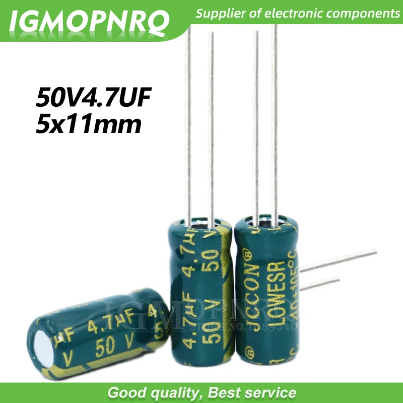 50PCS 50V4.7UF 5*11mm igmopnrq Aluminum electrolytic capacitor high frequent low impedance 5x11mm