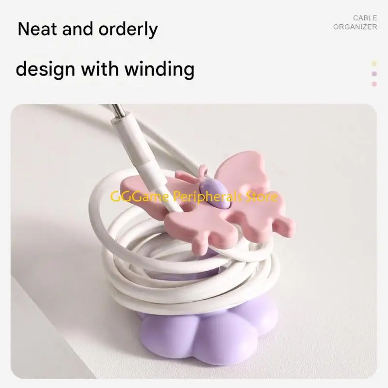 U55B Butterfly Cable Organizers Holder Suitable For Charging Cords Tidy Workshop Flexible ABS Materials Desk Home Travel Use