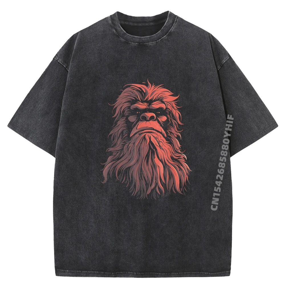 

Graphic Bigfoot Sasquatch Lovers Summer Tops & Tees Special Fashion Pure Cotton Tee-Shirts Retro Washed Men T-shirt Man