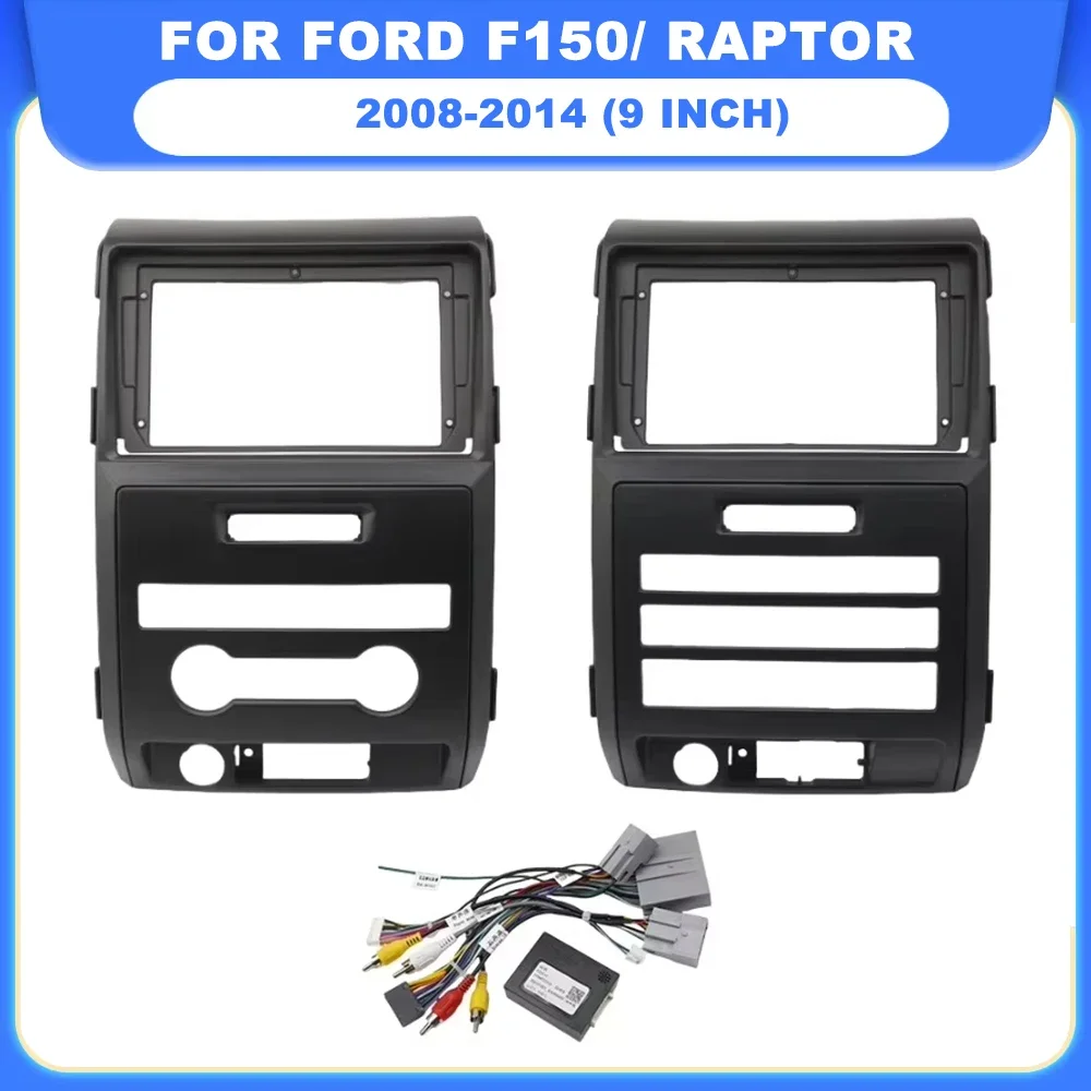 9 Inch Car Radio Fascia Frame 2DIN Install Panel Dashboard For Ford Raptor F150 2009 2010 2011 2012 2013 2014