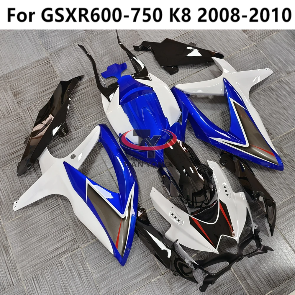 Motorcycle Bodywork Blue White Black Gradient Injection Cowling Full Fairing Kit For GSXR600 GSXR750 K8 2008 2009 GSXR 600 750