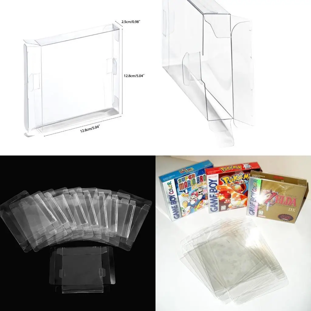 

Y1UB 10Pcs Clear PET Game Cartridge Card Box for Case Cover forGames Boy Advance for