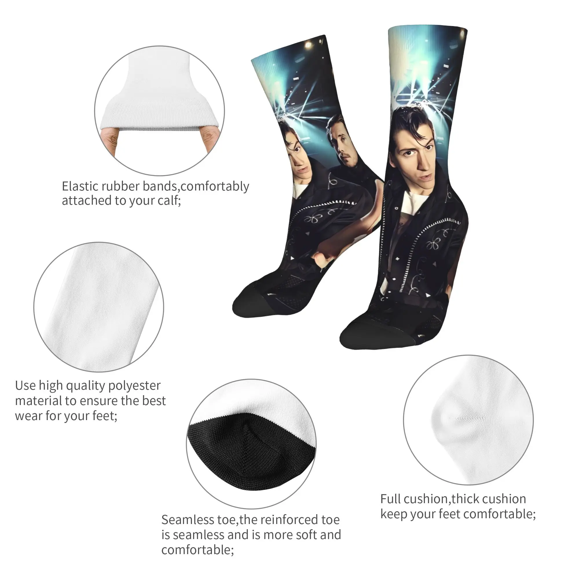 Rock Band Arctic Monkeys Stockings  Graphic Gothic Socks Autumn Anti Bacterial Socks Unisex Men Outdoor Sports Breathable Socks view 6