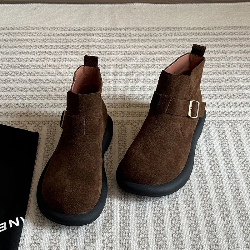 Women Flats Chelsea Boots Trend Sneaker Winter Sport Shoes Ankle Short Boots 2025 Fashion Running Suede Shoes Snow Botas Woman