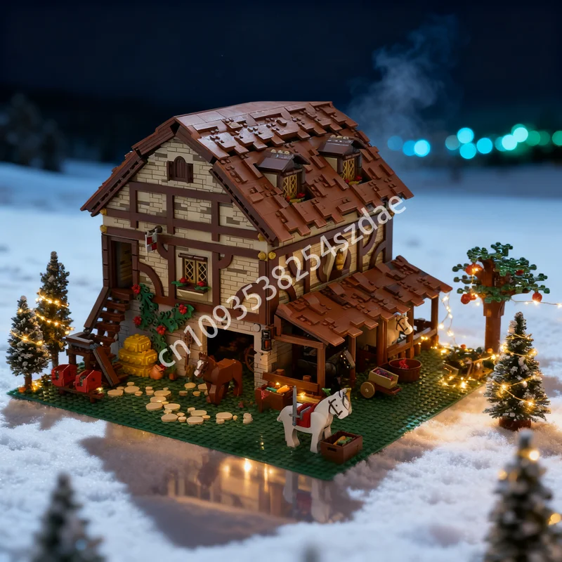 

2979 шт. MOC, средневековые штабелируемые модели, строительные блоки, строительные рождественские подарки, игрушки для сборки, креативный кирпич на день рождения