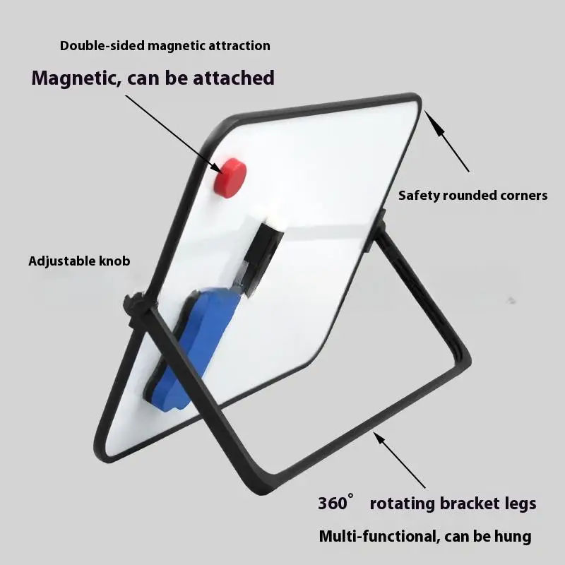 1SET Dry Erase White Board with Stand Erasable Whiteboard with Support School Presentation Board with Bracket Desk Stable