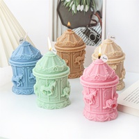 3D Carousel Candle Silicone Mold DIY Nordic Style Carousel Relief Palace Aromatherapy Candle Gypsum Resin Mold Home Decor Gifts
