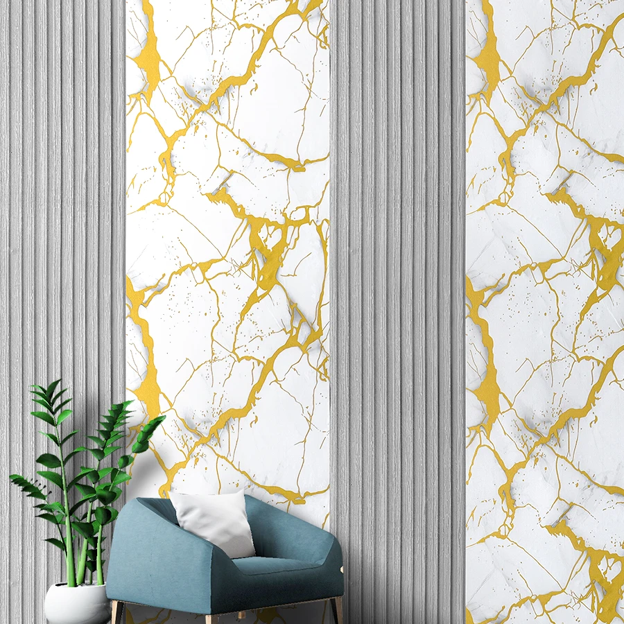 Gold Marmor Wandpaneel 3D Selbstklebende Tapete für Wohnzimmer Schlafzimmer Luxuriöse Moderne Wanddekoration – Detail 6