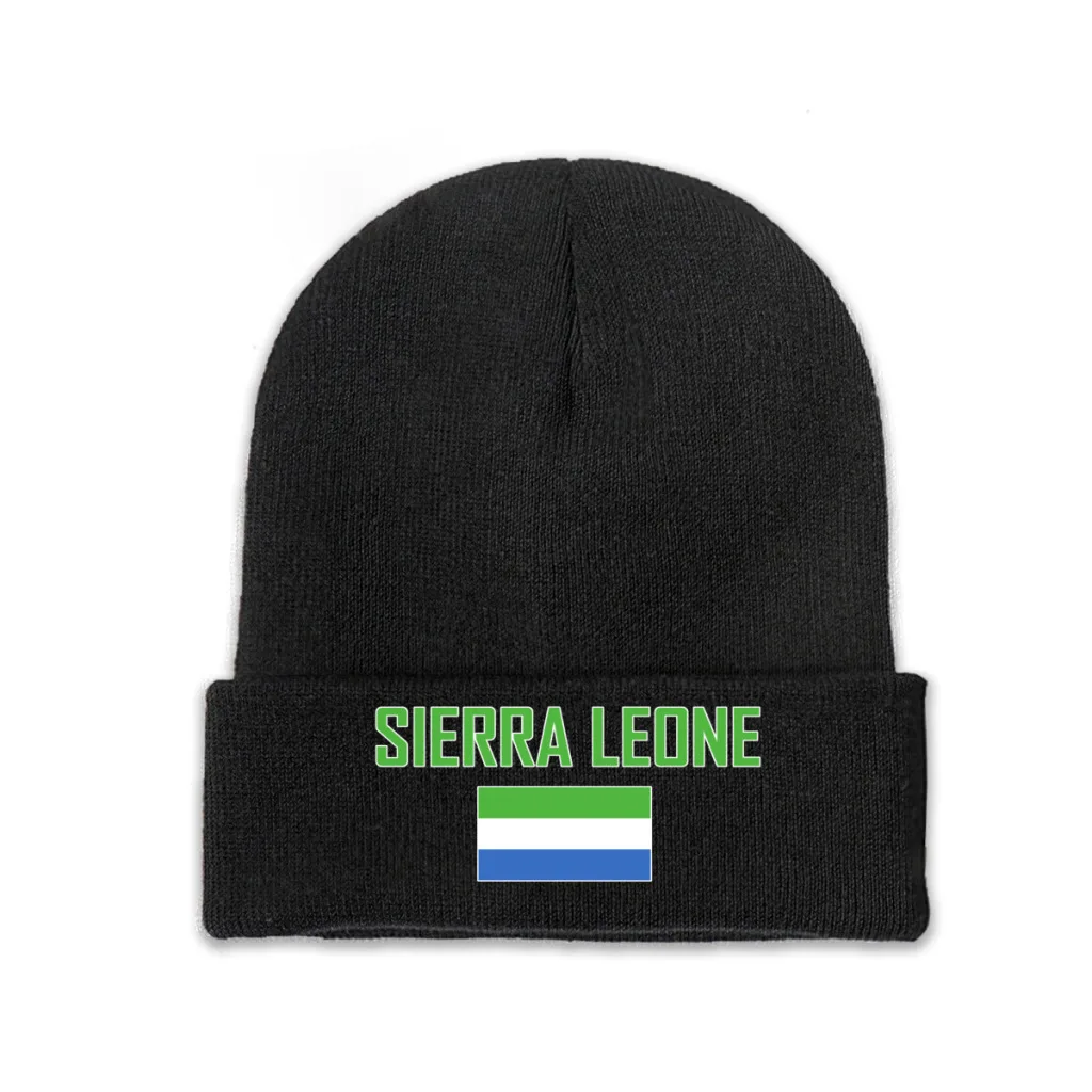 SIERRA LEONE Country Flag Top Print Men Women Unisex Knitted Hat Winter Autumn Beanie Cap Warm Bonnet