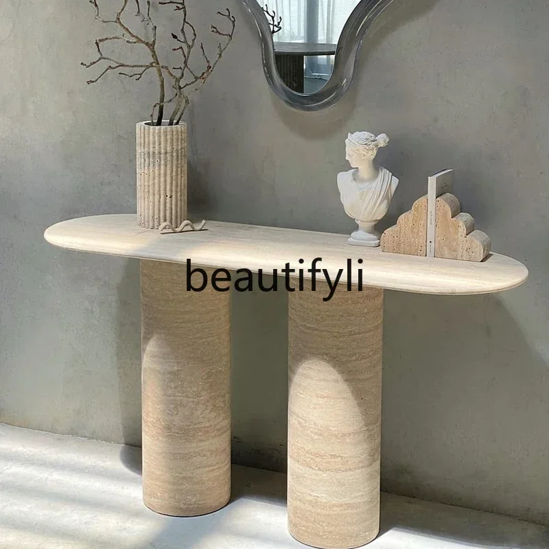 

X188 Nordic marble entrance table light luxury corridor aisle entry against the wall ultra-narrow entrance platform