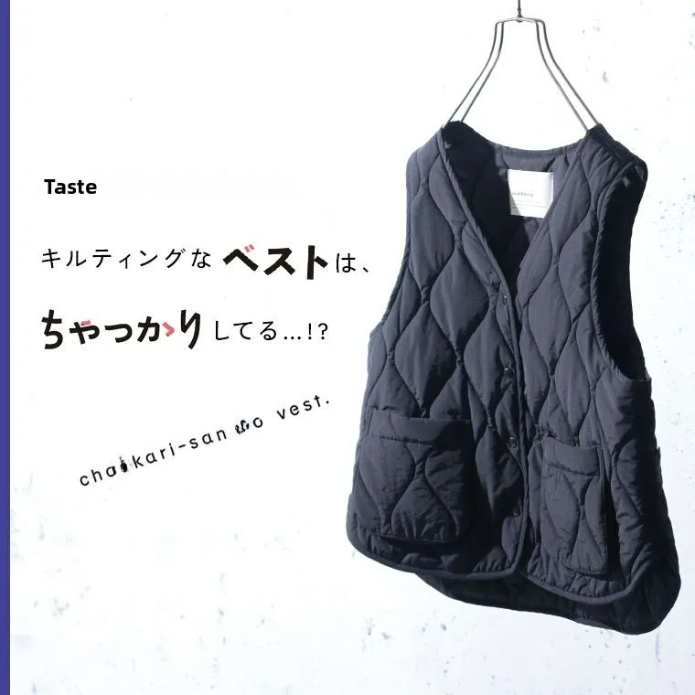 

Новый зимний женский хлопковый жилет, теплый повседневный универсальный жилет в стиле ретро с v-образным вырезом, большой размер, доступный для повседневной носки