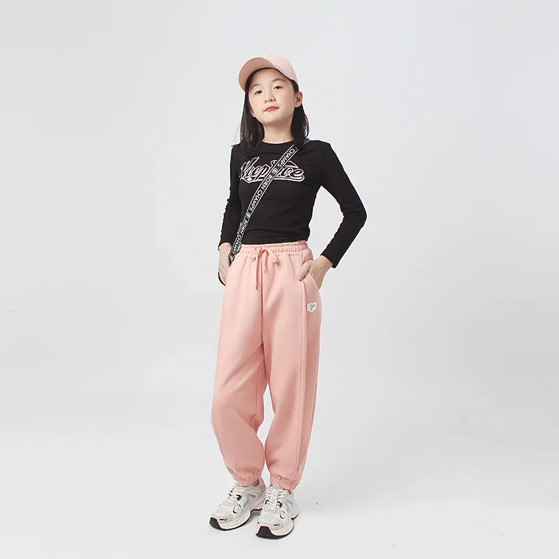 Pantaloni per bambini primaverili pantaloni casual per ragazze nuove pantaloni sportivi larghi per bambini di taglia media e grande pantaloni per