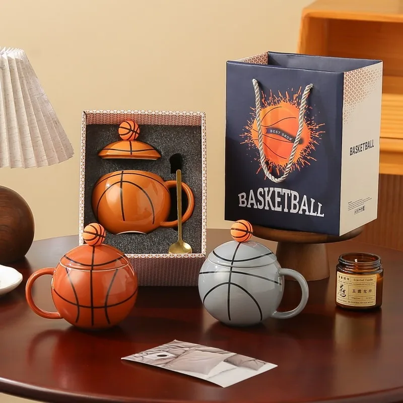 

Basketball Coffee Cup Mug Sports Souvenir Water Cup for Boys Birthday Gift Basketball Theme Ceramic Cup Sports Souvenir