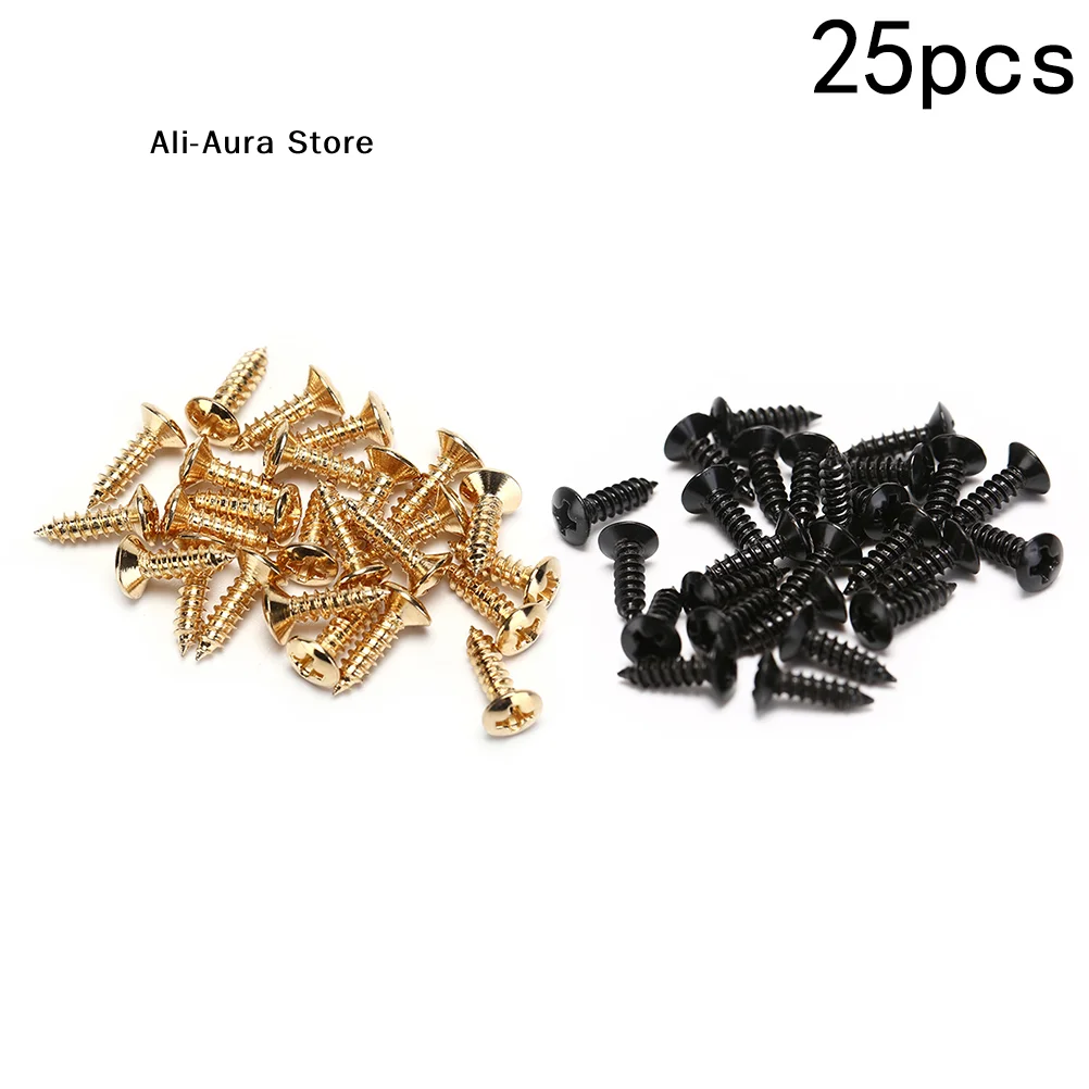25Pcs Electric Guitar Screw for Pickguard Back Plate Mount DIY Luthier Tool 3mm