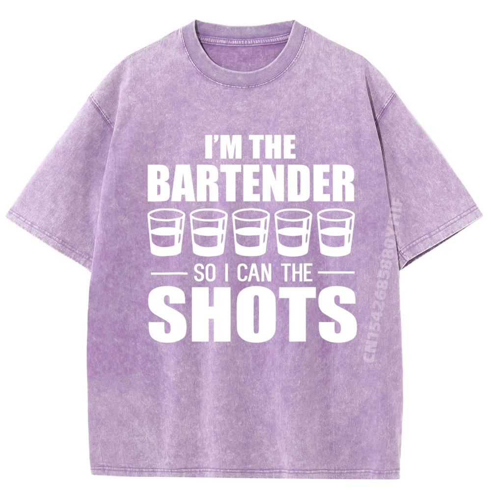 تي شيرت I M The So I Call The Shots Bartenders جرافيك تي شيرت رجالي قطني مريح مغسول قميص رجالي مطبوع إبداعي #3