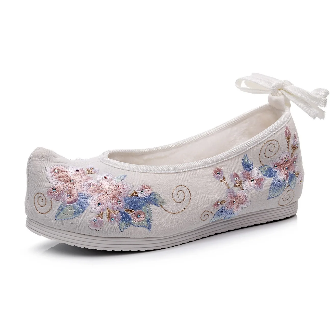 Women Comfort Cotton Hanfu Shoes Retro Ladies Cosplay Costume Platforms Chinese Embroidered Shoes