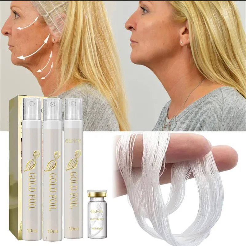 Protein Thread Lifting Kit Face Lift Firming Absorbable Anti-Aging Facial Serum Collagen Wrinkle Remove Skin Care Essence