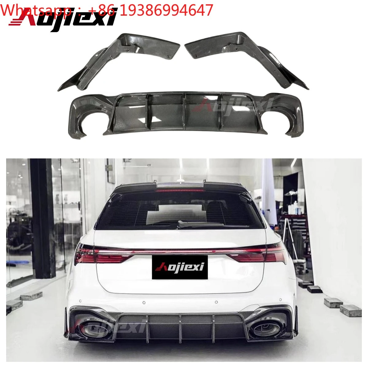 For Hight Quality New Hot FD Style Rear Bumper Diffuser for Audi C8 RS6 Wagon RS7 19-24 Carbon Fiber Rear Splitter Lip Body Kit