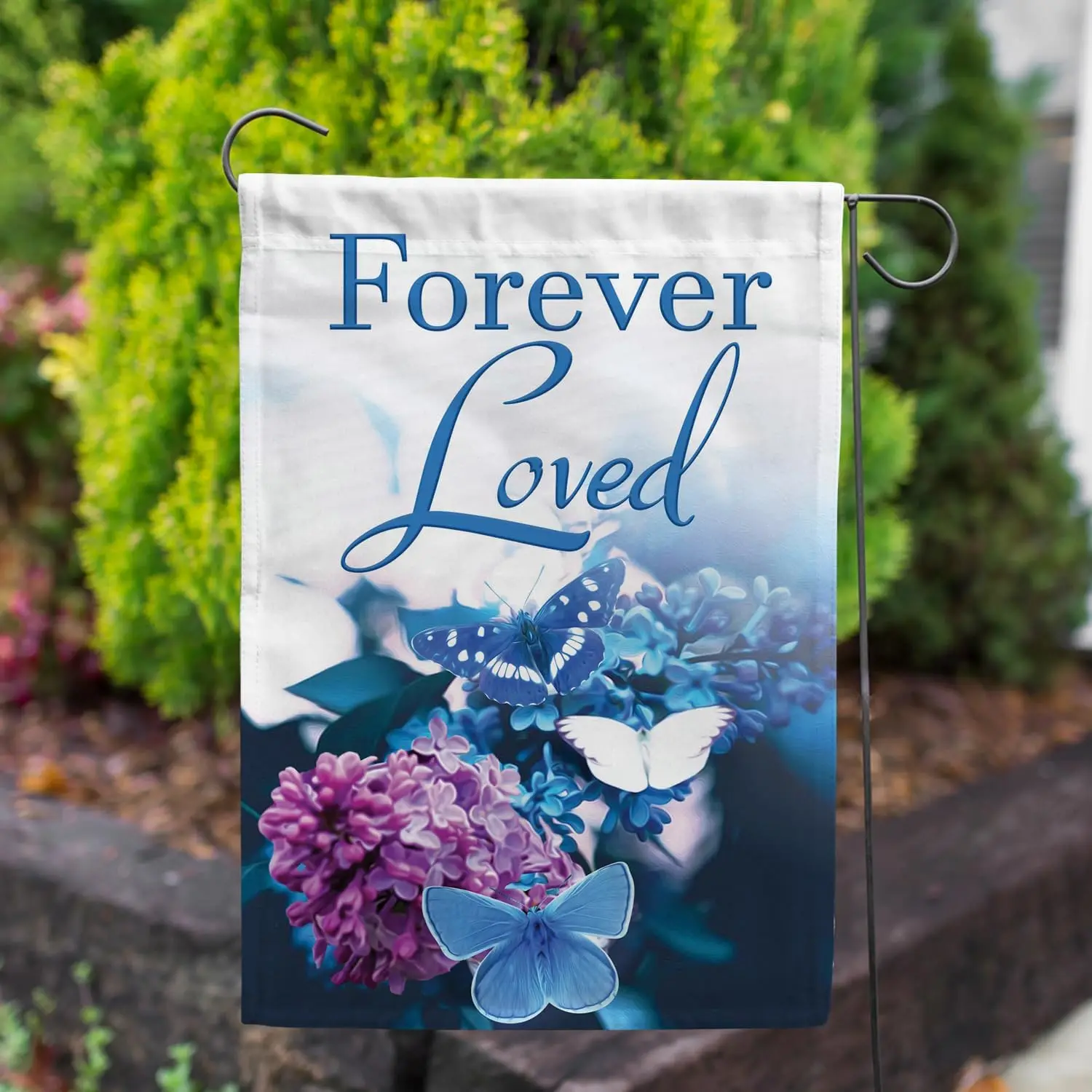 علم حديقة أمريكا للأبد - شعور باللون الأزرق يفقودك، مقبرة تذكارية، فجرة دينية مزدوجة الجوانب 12.5 × 18 بوصة FFI #3