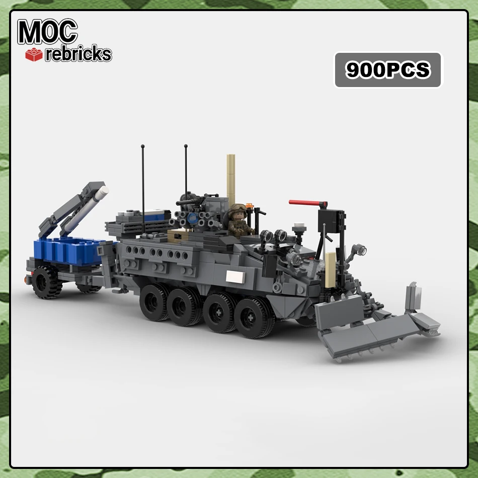 

MOC-162080 US Army Engineering Support Vehicle Building Block M1257A1 Engineering Squad Vehicle Model Technology Brick Toy Gifts