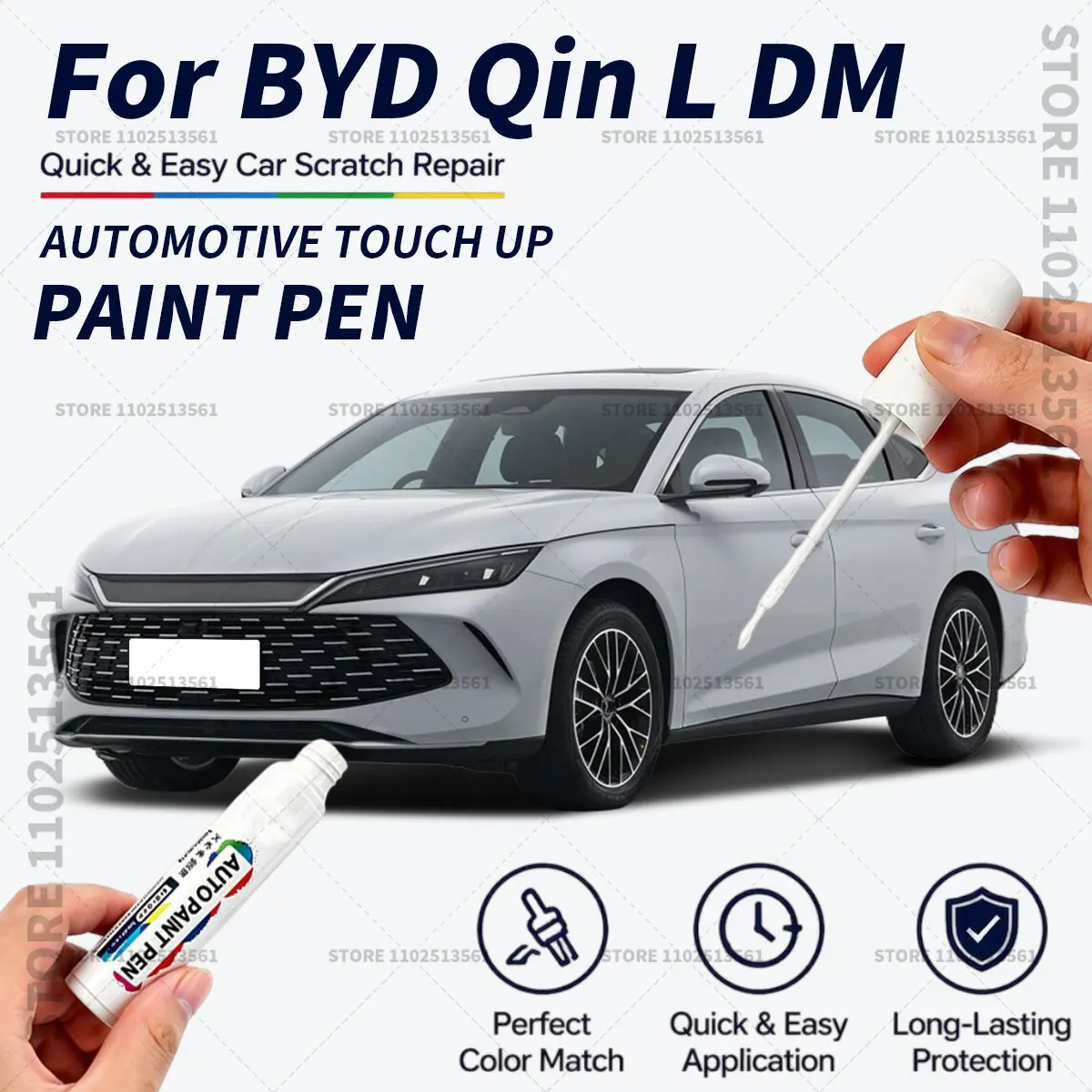 For BYD Qin L DM Whie Red Vehicle Paint Touch Up Pen Car Scratch Remover Repair Marker Waterproof DIY Auto Body Maintenance Tool