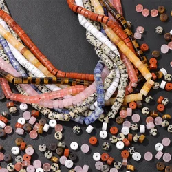 Muticolor Flat Round Stone Bead 2X4MM Natural Quartzs Imperial Loose Spacer Heishi Beads For Jewelry Making Bracelets Necklace