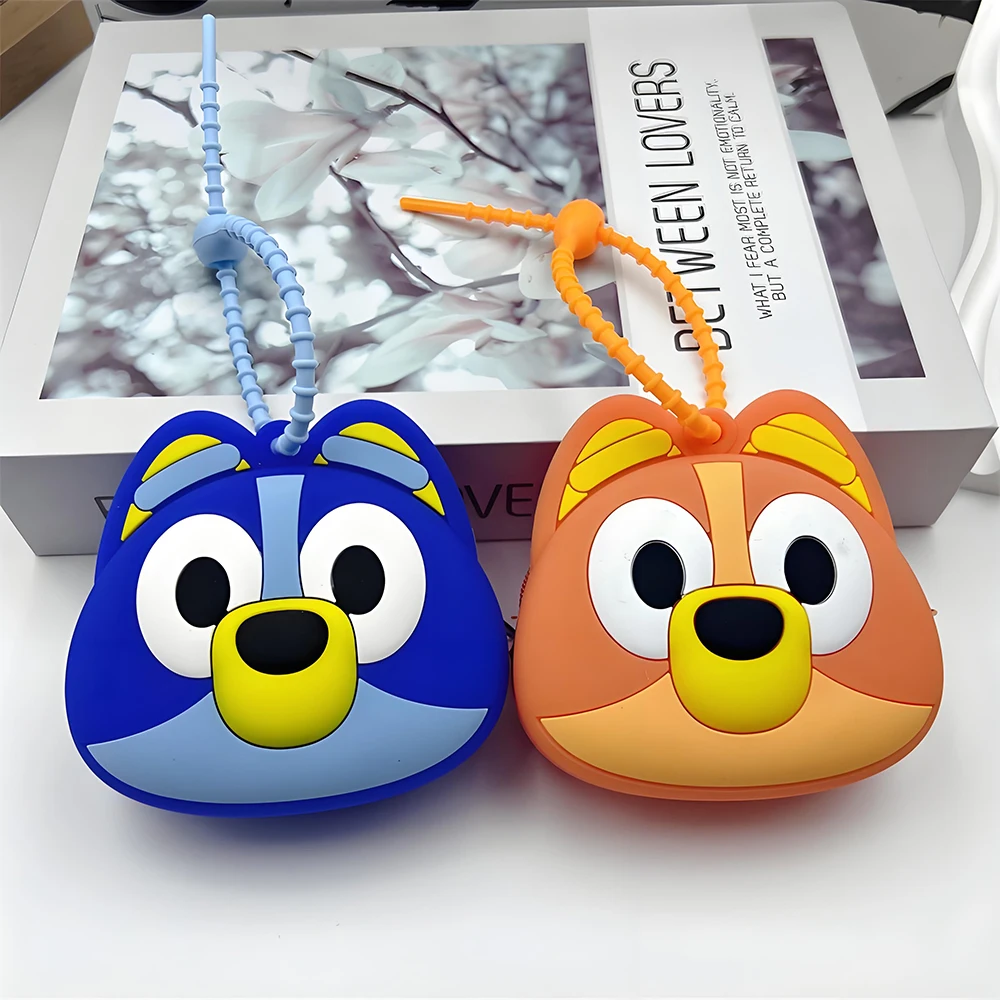 Bluey and Bingo أنيمي الشكل لطيف الكرتون Mnin محفظة نسائية للعملات المعدنية لينة المطاط محفظة الأطفال حقيبة تزيين مُثبت