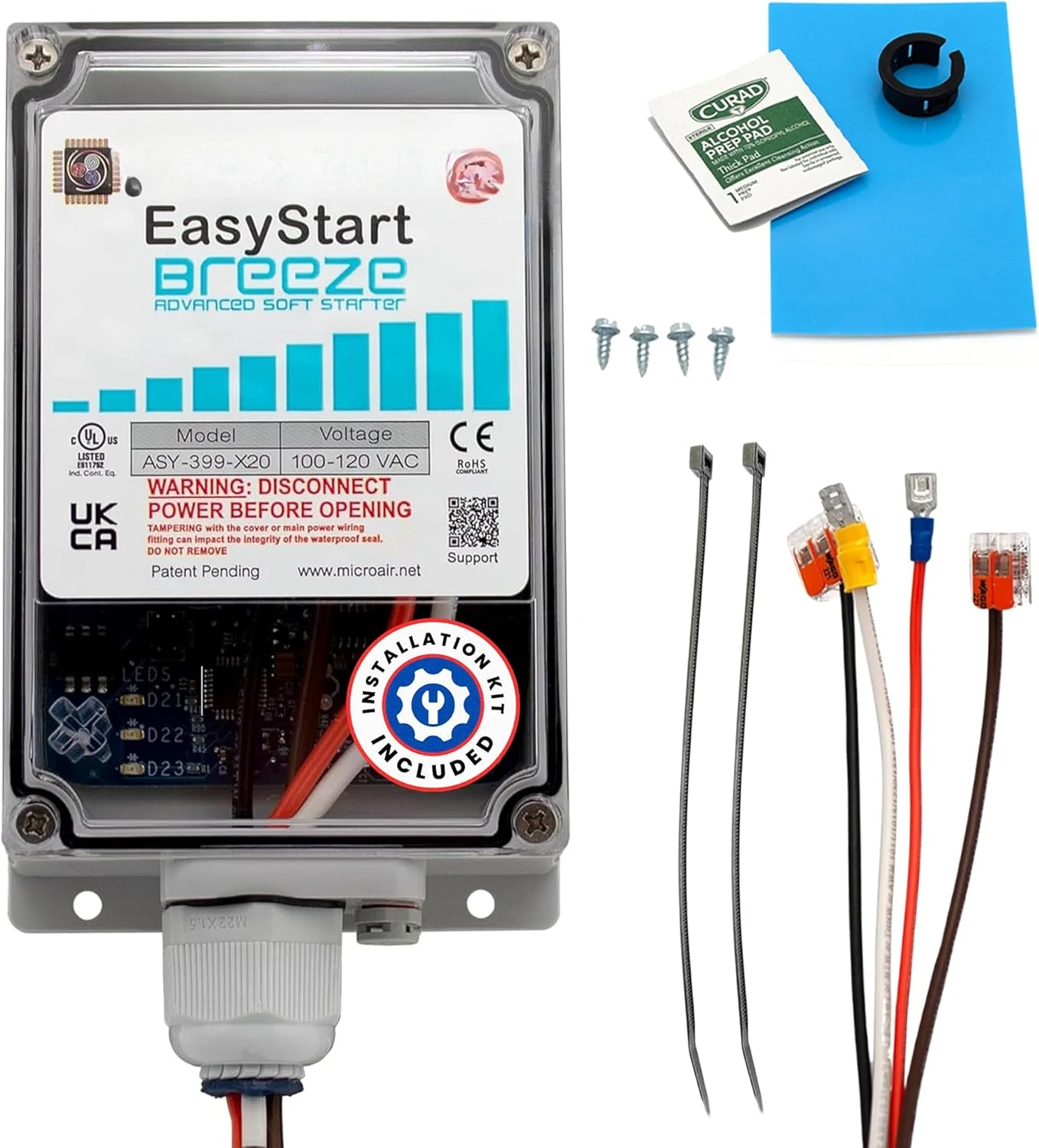 EasyStart Breeze 399 - Soft Starter for RV Air Conditioners - Starter Compressor Unit for Travel Trailers Soft Start for 120V RV