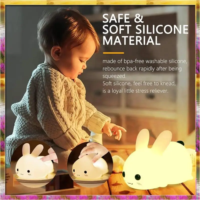 Meilleures offres mignon enfants veilleuse Forkids, 7 couleurs USB lampe en Silicone Rechargeable, 7 couleurs USB lampe en Silicone Rechargeable idéal G