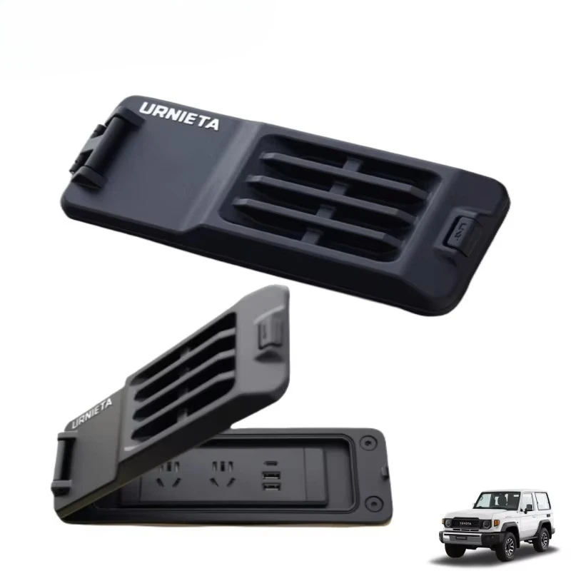 URNIETA Universal Multi-Function ABS Air Pump Socket Expansion Panel Alloy Body Side Air Outlet Modification LC71/76/78 Interior