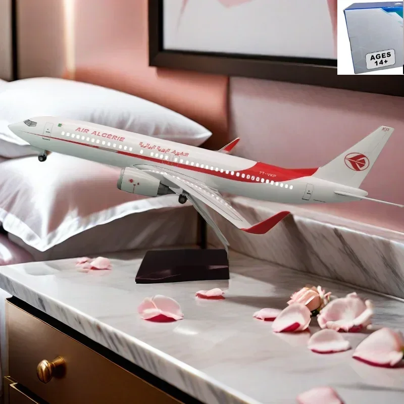 

47CM1/85 Scale Boeing B737-800 Model Air Algerie Base Alloy Metal Airplane Airliner Display Stand Adult Boys Children Collection