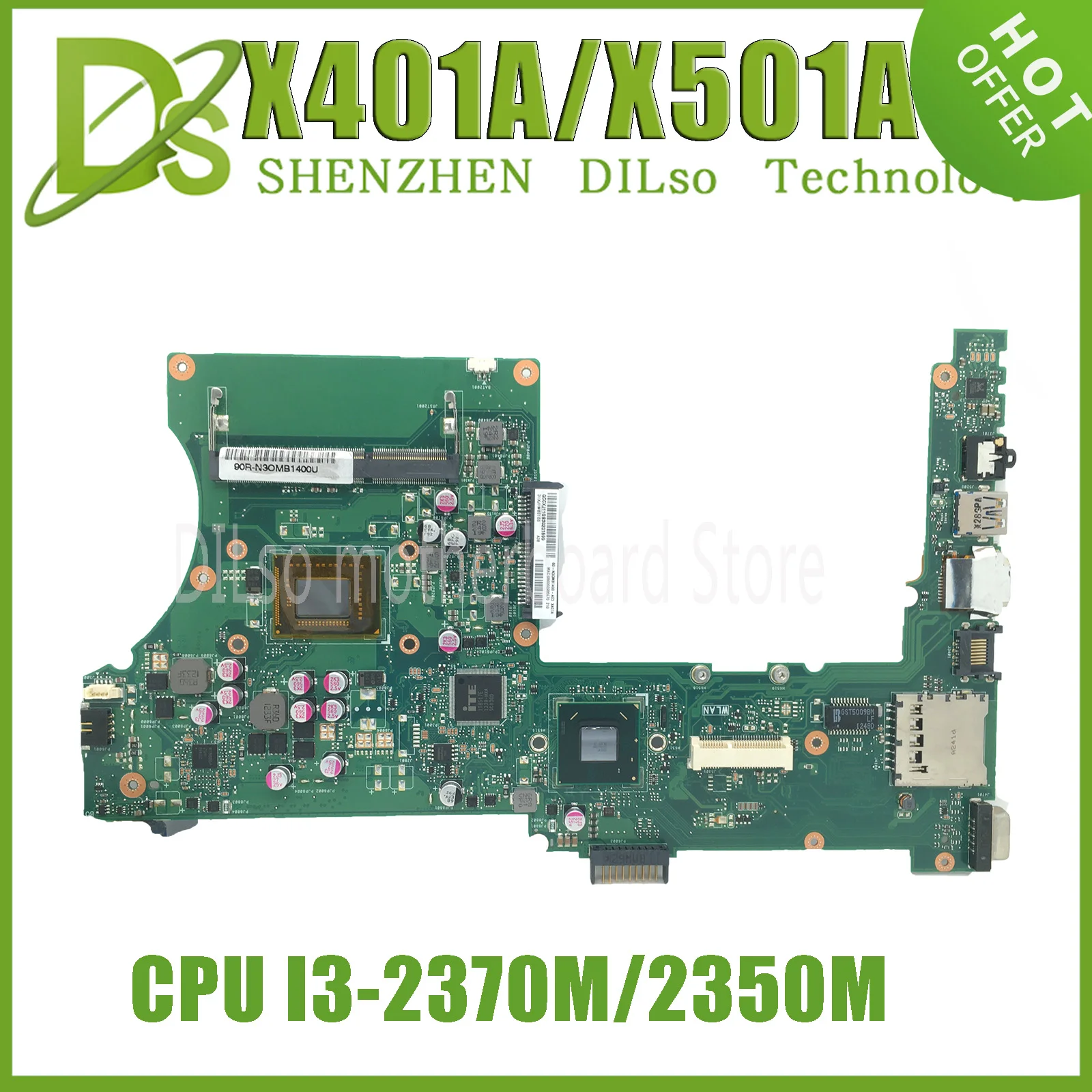 

KEFU X501A HM76 Motherboard For ASUS X301A X401A X501A F401A with I3-2350M I3-2370M CPU SLJ8E HM76 HM70 DDR3 100% Test OK