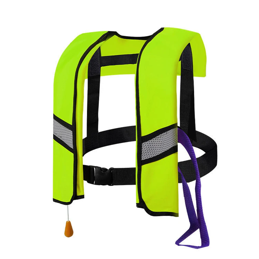 Reflective automatic inflatable life jacket big buoyancy Fast water emergency rescue work vest 150N adult fishing vest