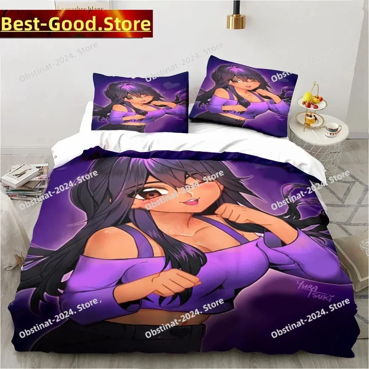 Cartoon Game Cute Aphmau with Wings Bedding Set Duvet Cover Full Queen King Size Pillowcase Bed Printed Aldult Kid Single Twin