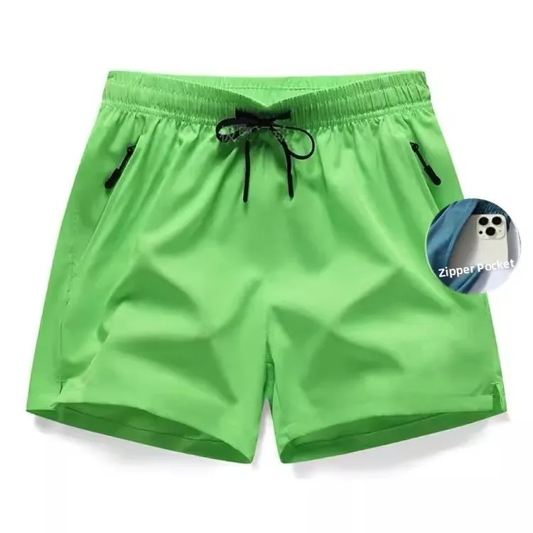 Ords da uomo in seta di ghiaccio Summer Qui Dry Beach Tee-quarzo Lunghezza Corsa Fitn Allenamento Sport Pantaloni di media lunghezza a quattro quarti